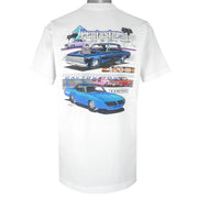 Vintage - White Plymouth Street Muscle Car T-Shirt 1990s Large Vintage Retro