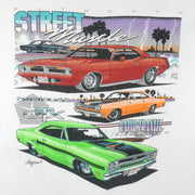 Vintage - White Plymouth Street Muscle Car T-Shirt 1990s Large Vintage Retro