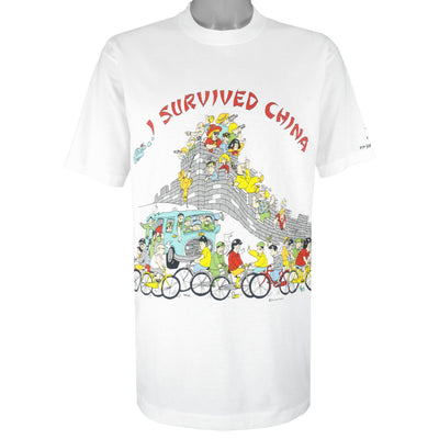Vintage - I Survived China Single Stitch T-Shirt 2000s Large