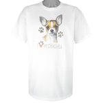 Vintage (Gildan) - I Love Chihuahua T-Shirt 1990s Large Vintage Retro