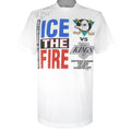NHL (Trench) - Mighty Ducks & Kings T-Shirt 1993 Large Vintage Retro Hockey