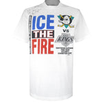 NHL (Trench) - Mighty Ducks VS Kings Ice The Fire Charity T-Shirt 1993 Large