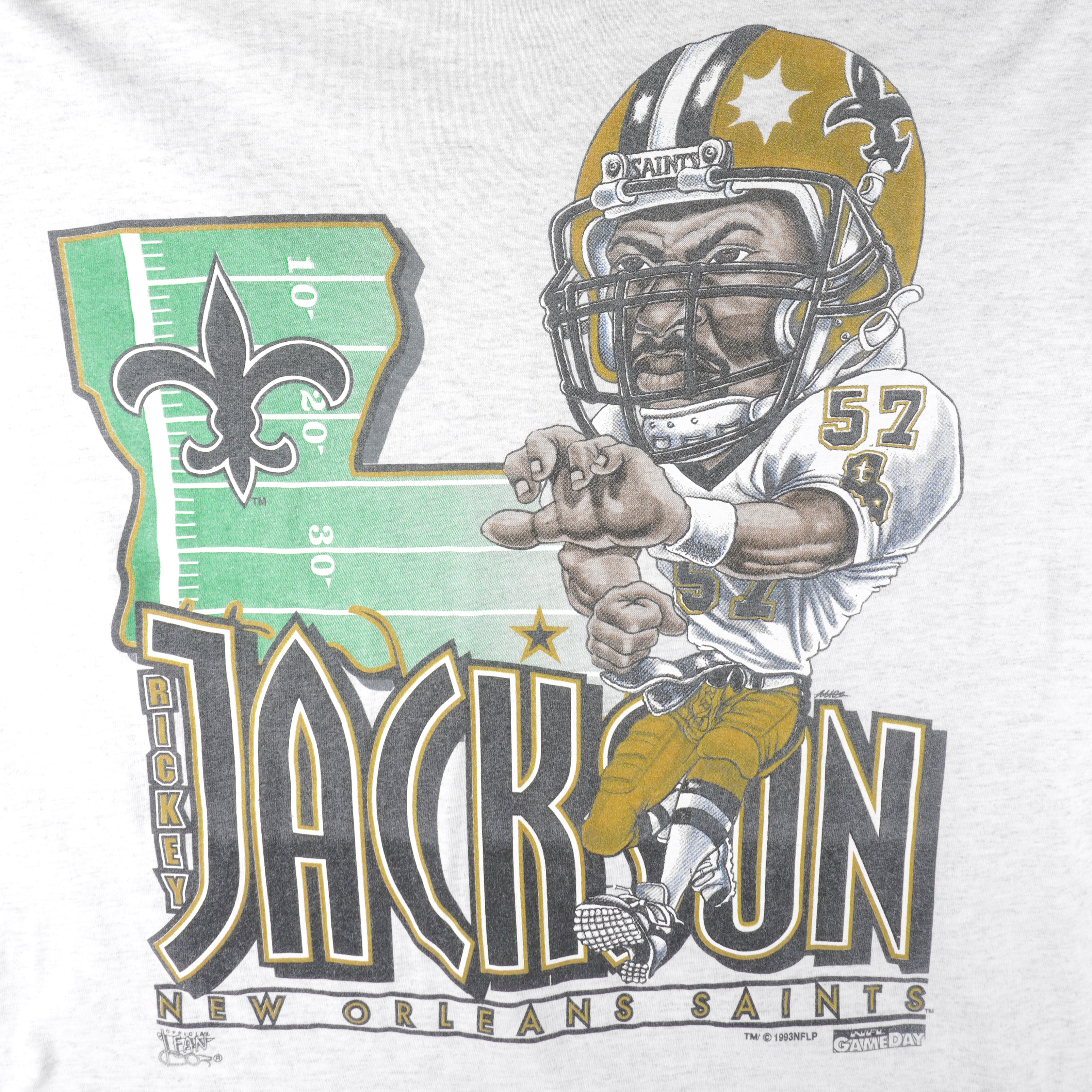 NFL (Fan) - New Orleans Saints Jackson T-Shirt 1993 X-Large Vintage Retro Football