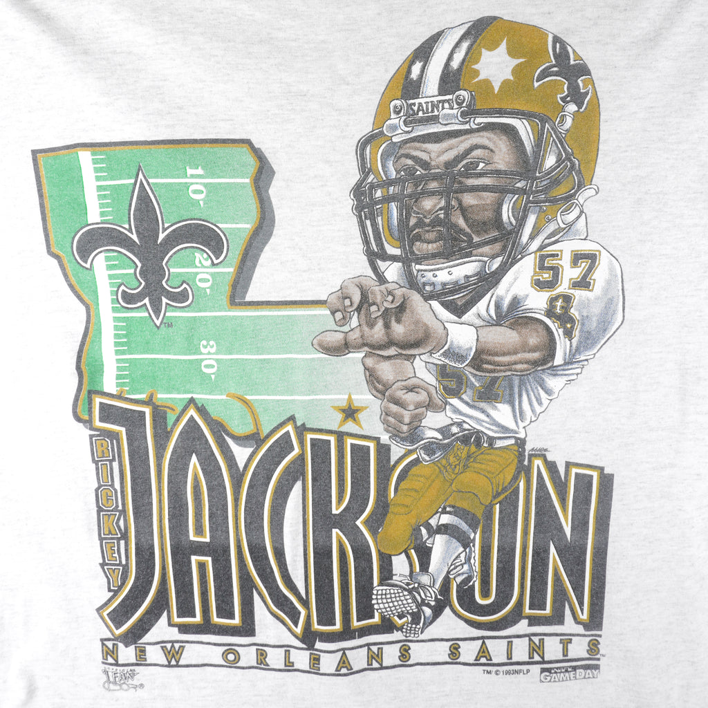 NFL (Fan) - New Orleans Saints Jackson T-Shirt 1993 X-Large Vintage Retro Football
