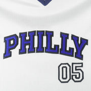 FUBU -  White Philly 05 Baseball Jersey T-Shirt 1990s Large Vintage Retro Baseball