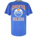 NHL (Wave) - Edmonton Oilers Big Logo T-Shirt 1989 Large Vintage Retro Hockey