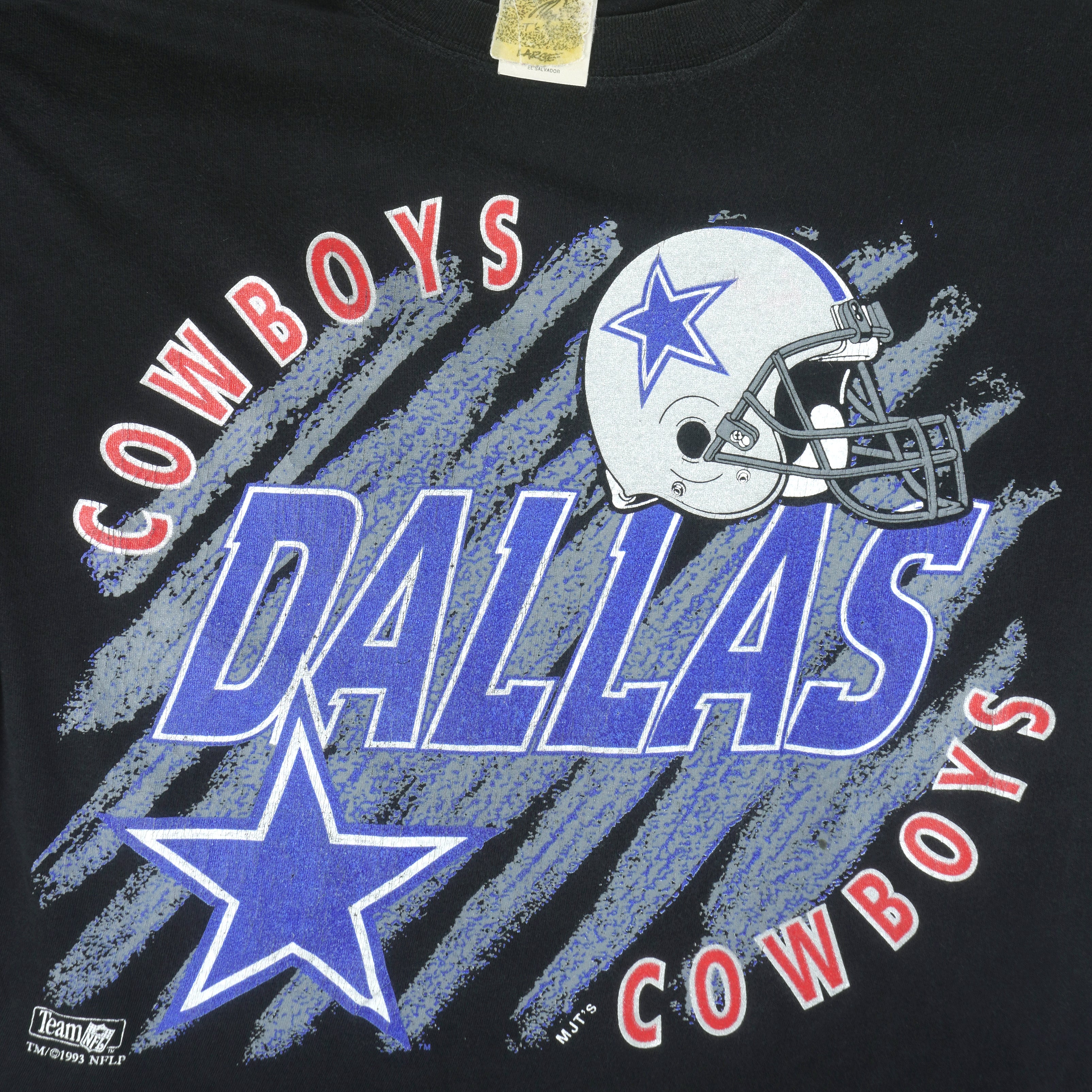 NFL (Magic Johnson T's) - Dallas Cowboys T-Shirt 1993 Large Vintage Retro Football