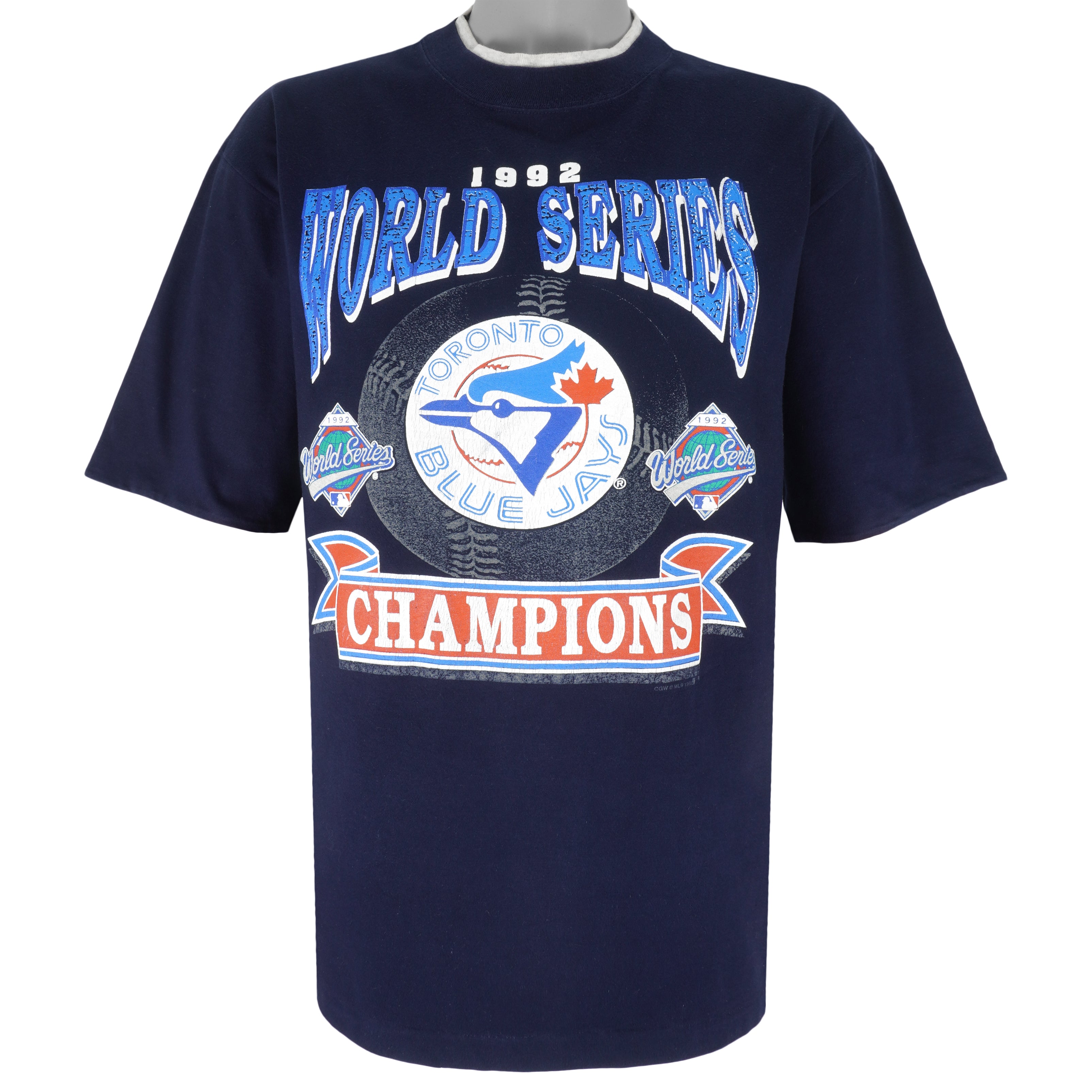 MLB (Waves) - Toronto Blue Jays Champions T-Shirt 1992 Large Vintage Retro Baseball