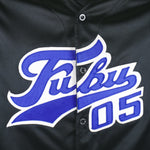 FUBU - Black & Blue 05 Jersey T-Shirt 1990s Large Vintage Retro