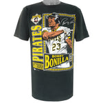 MLB (Nutmeg) - Pittsburgh Pirates Bobby Bonilla T-Shirt 1991 Large Vintage Retro Baseball