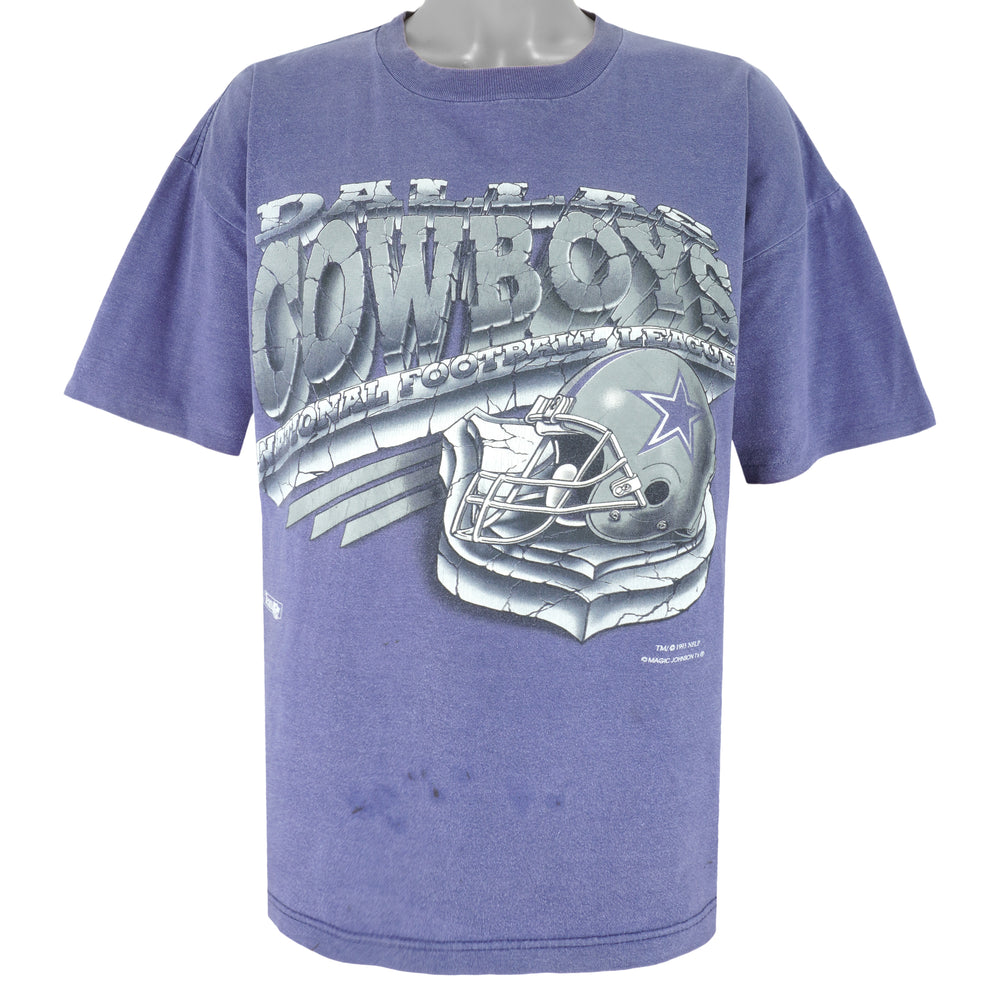 NFL (Magic Johnson T's) - Dallas Cowboys T-Shirt 1993 X-Large Vintage Retro Football