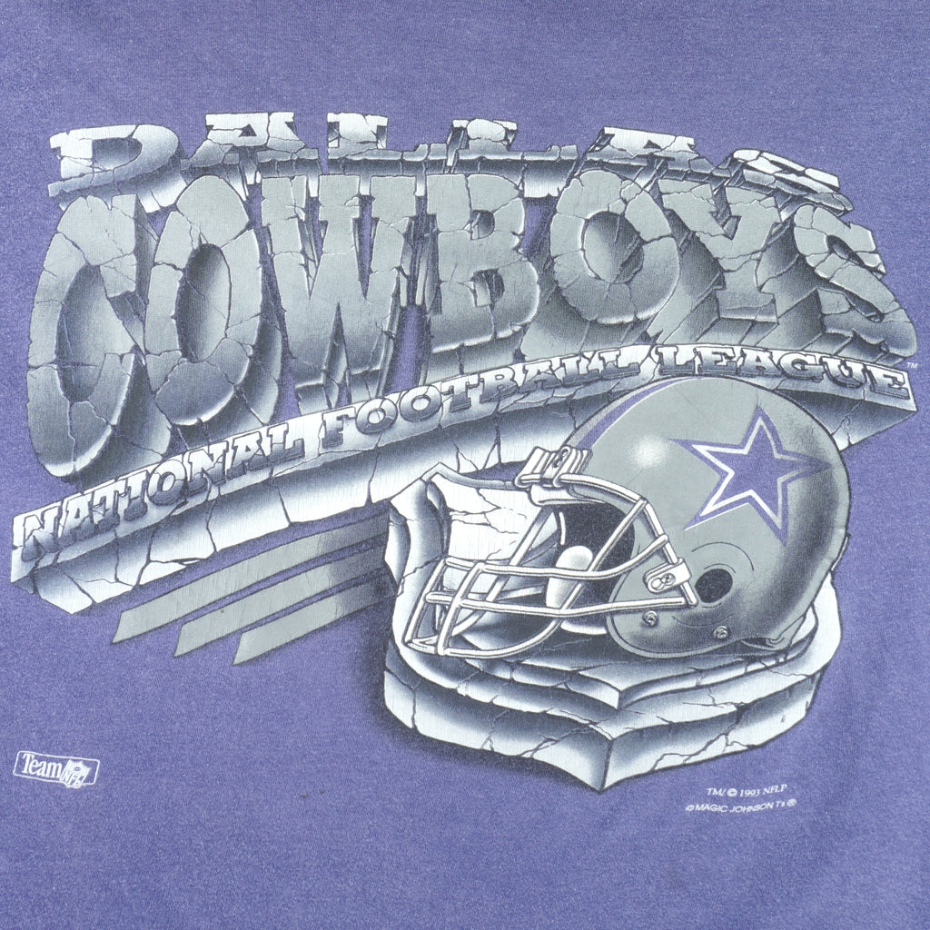 NFL (Magic Johnson T's) - Dallas Cowboys T-Shirt 1993 X-Large Vintage Retro Football