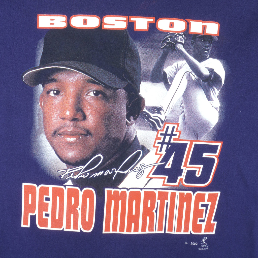MLB - Boston Red Sox Pedro Martinez T-Shirt 2002 Large Vintage Retro Baseball