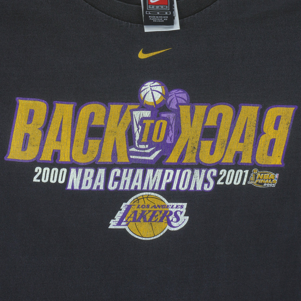 Nike - Los Angeles Lakers Back To Back T-Shirt 2001 Large Vintage Basketball