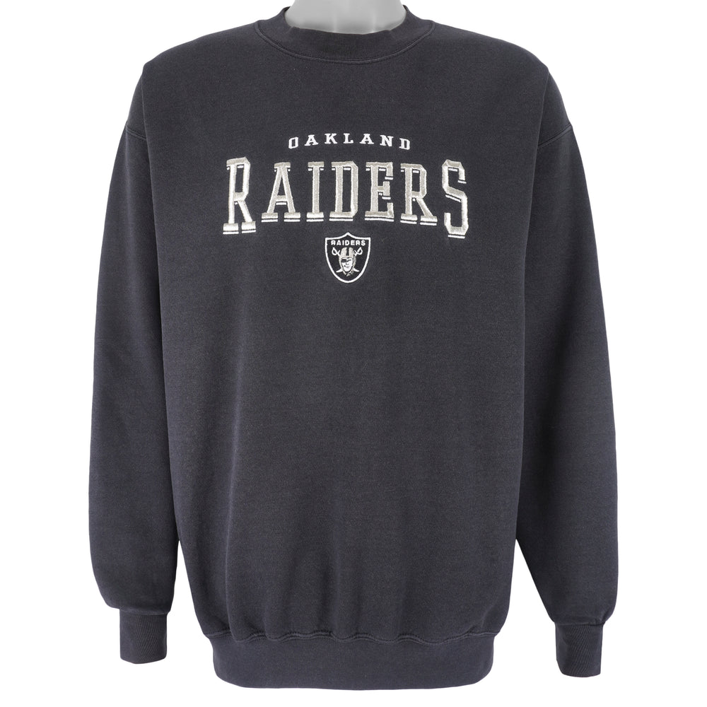 NFL (Lee) - Oakland Raiders Embroidered Crew Neck Sweatshirt 1990s Large Vintage Retro Football