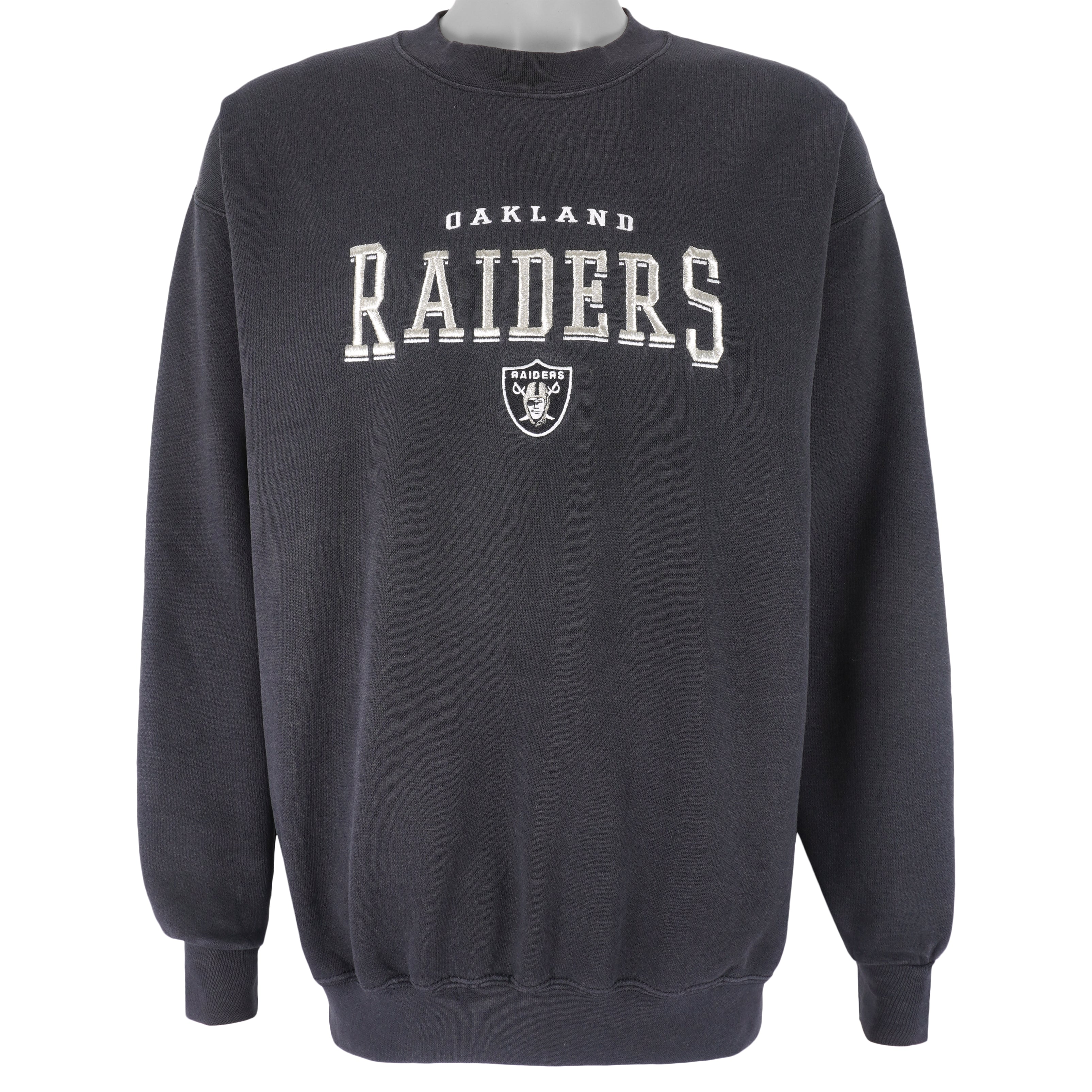 NFL (Lee) - Oakland Raiders Embroidered Crew Neck Sweatshirt 1990s Large Vintage Retro Football