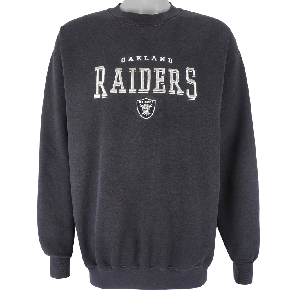 NFL (Lee) - Oakland Raiders Embroidered Crew Neck Sweatshirt 1990s Large Vintage Retro Football