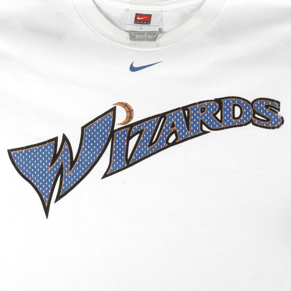 Nike - White Washington Wizards T-Shirt 1990s Large Vintage Retro Basketball
