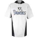 NHL (M Donut) - Mighty Ducks Embroidered Hooded T-Shirt 1990s X-Large