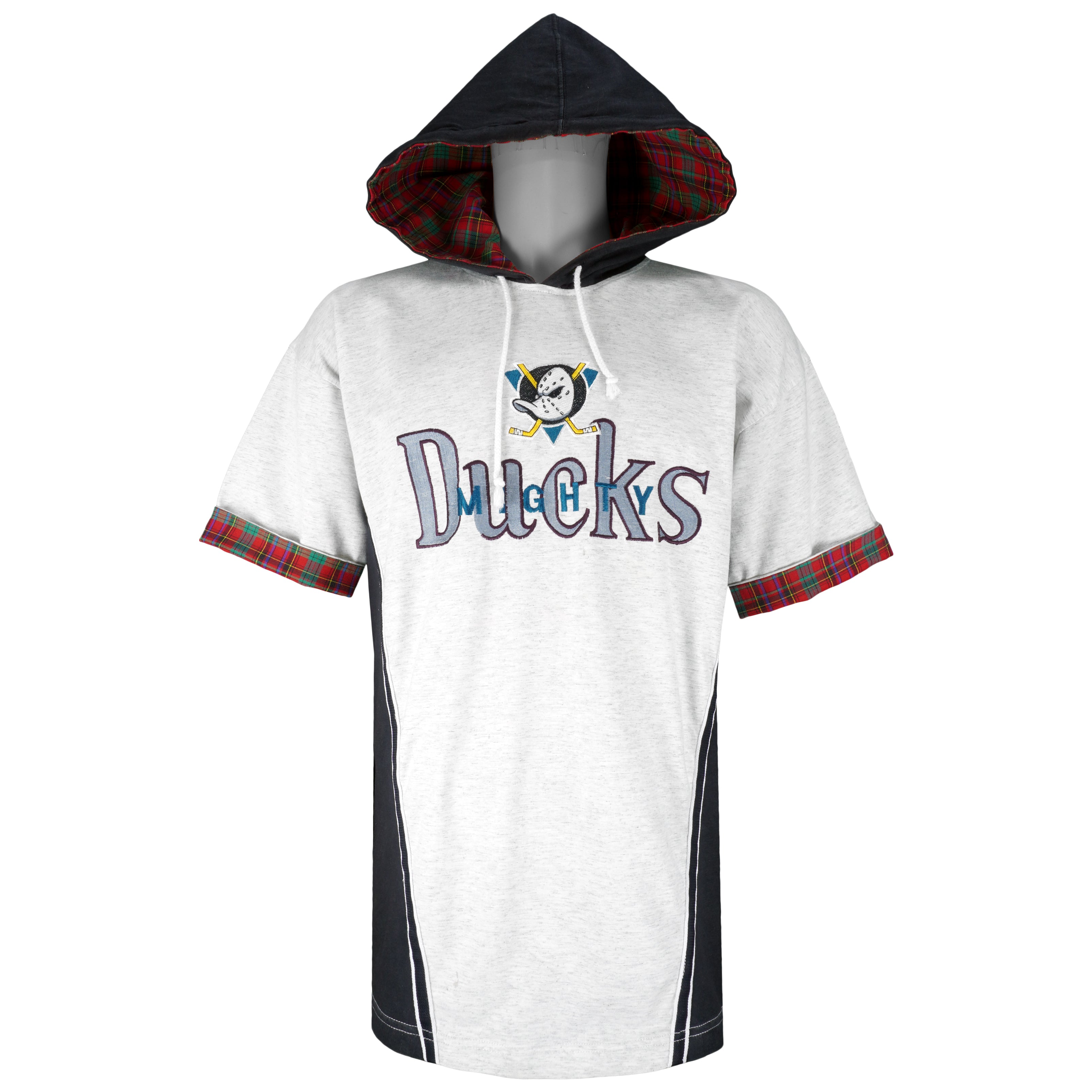NHL (M Donut) - Mighty Ducks Hooded T-Shirt 1990s X-Large Vintage Retro Hockey