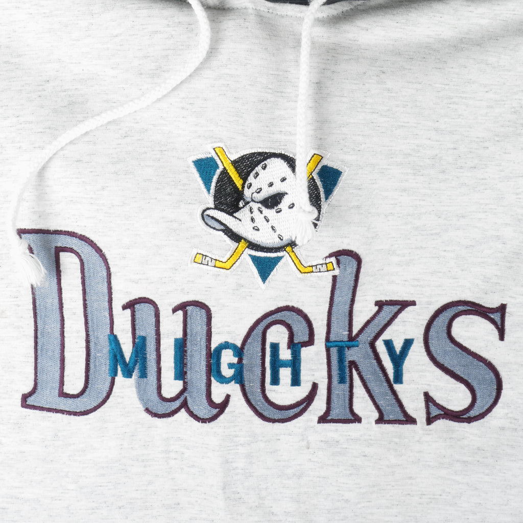 NHL (M Donut) - Mighty Ducks Hooded T-Shirt 1990s X-Large Vintage Retro Hockey