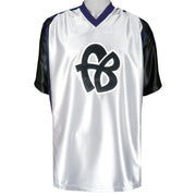 FUBU - Black & White Jersey T-Shirt 1990s Large Vintage Retro