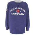 Ralph Lauren (Polo) - Blue Polo Jeans Co. Crew Neck Sweatshirt 1990s Large Vintage Retro