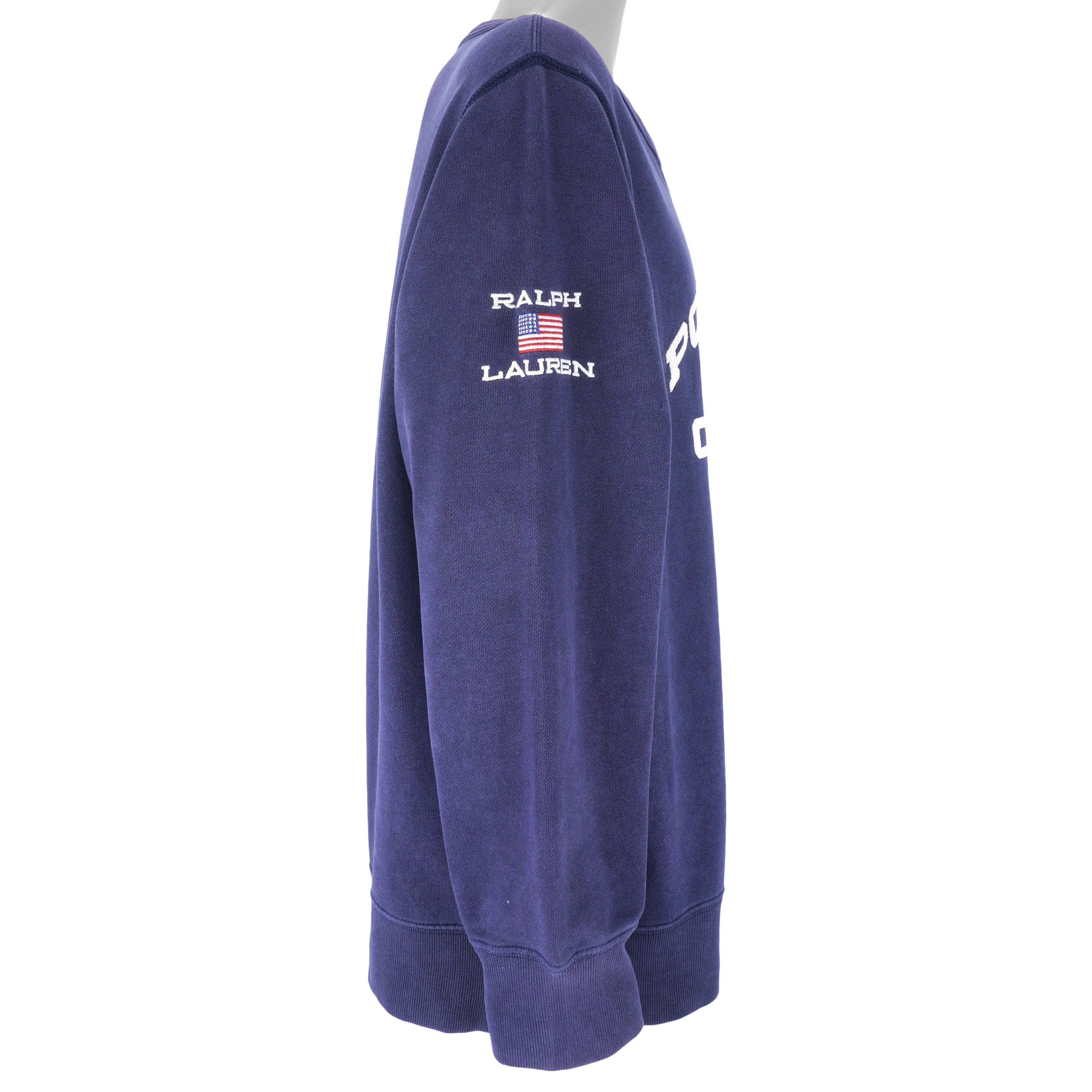 Ralph Lauren (Polo) - Blue Polo Jeans Co. Craw Neck Sweatshirt 1990s Large Vintage Retro