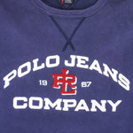 Ralph Lauren (Polo) - Blue Polo Jeans Co. Crew Neck Sweatshirt 1990s Large Vintage Retro