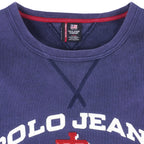 Ralph Lauren (Polo) - Blue Polo Jeans Co. Craw Neck Sweatshirt 1990s Large Vintage Retro