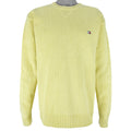 Tommy Hilfiger - Yellow Embroidered Knit Sweater 2000s X-Large Vintage Retro