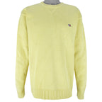 Tommy Hilfiger - Yellow Embroidered Knit Sweater 2000s X-Large Vintage Retro