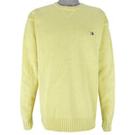 Tommy Hilfiger - Yellow Embroidered Knit Sweater 1990s X-Large