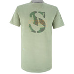 Stussy - Light Green Big Logo T-Shirt 1990s Large Vintage Retro