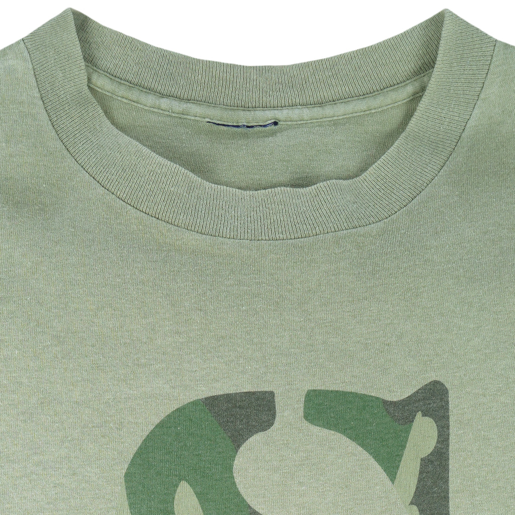 Stussy - Light Green Big Logo T-Shirt 1990s Large Vintage Retro