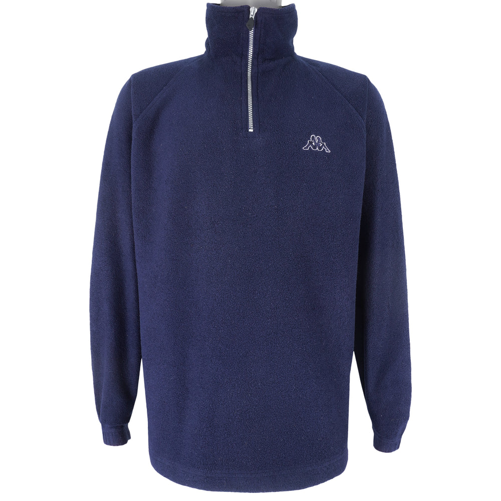 Kappa - Blue 1/4 Zip Fleece Sweatshirt 1990s Large Vintage Retro
