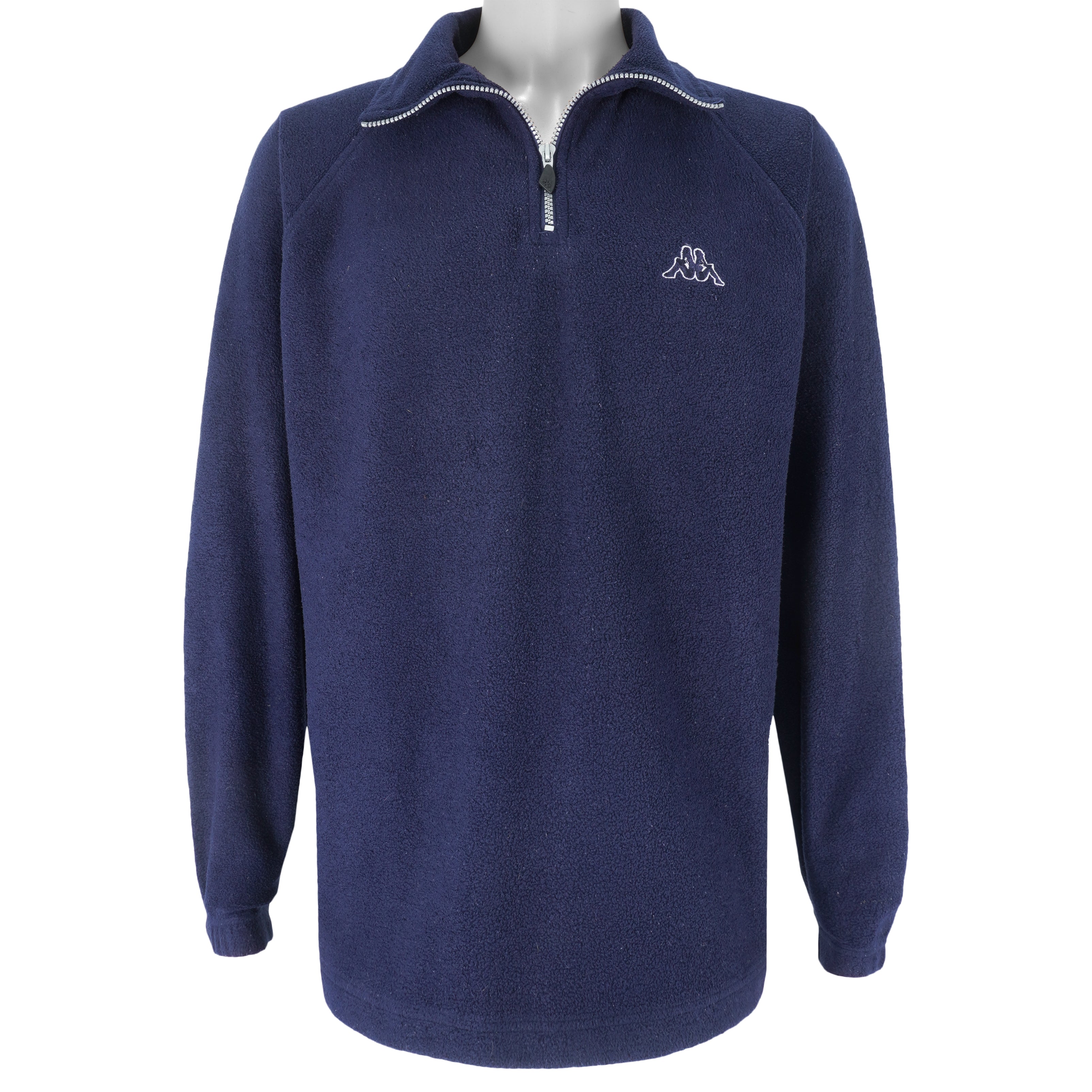 Kappa - Blue 1/4 Zip Fleece Sweatshirt 1990s Large Vintage Retro