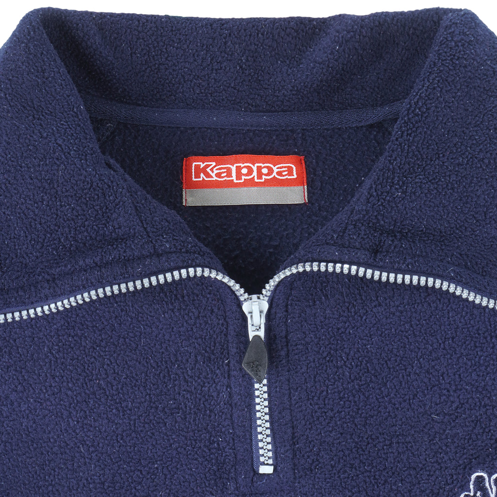 Kappa - Blue 1/4 Zip Fleece Sweatshirt 1990s Large Vintage Retro