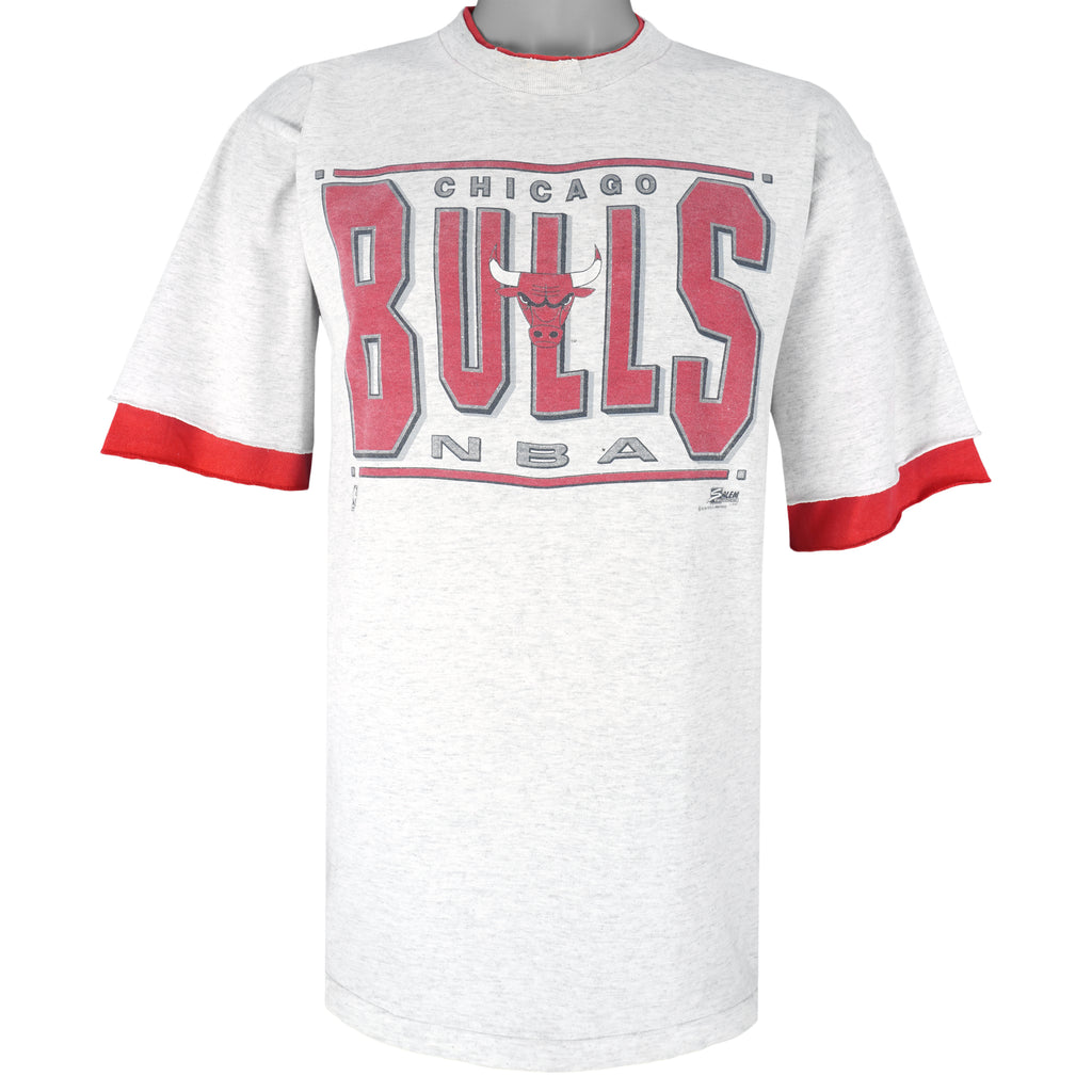 NBA (Salem) - Grey Chicago Bulls T-Shirt 1991 X-Large Vintage Retro Basketball