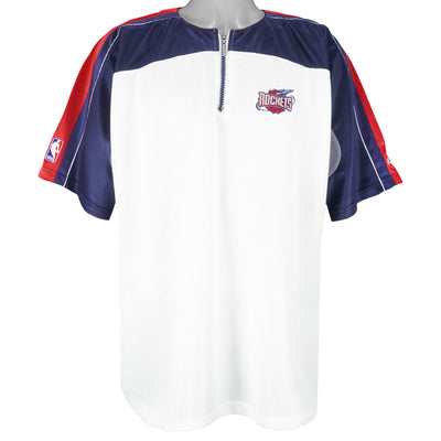 Starter - Houston Rockets 1/4 Zip Warm Up Jersey 1990s Large