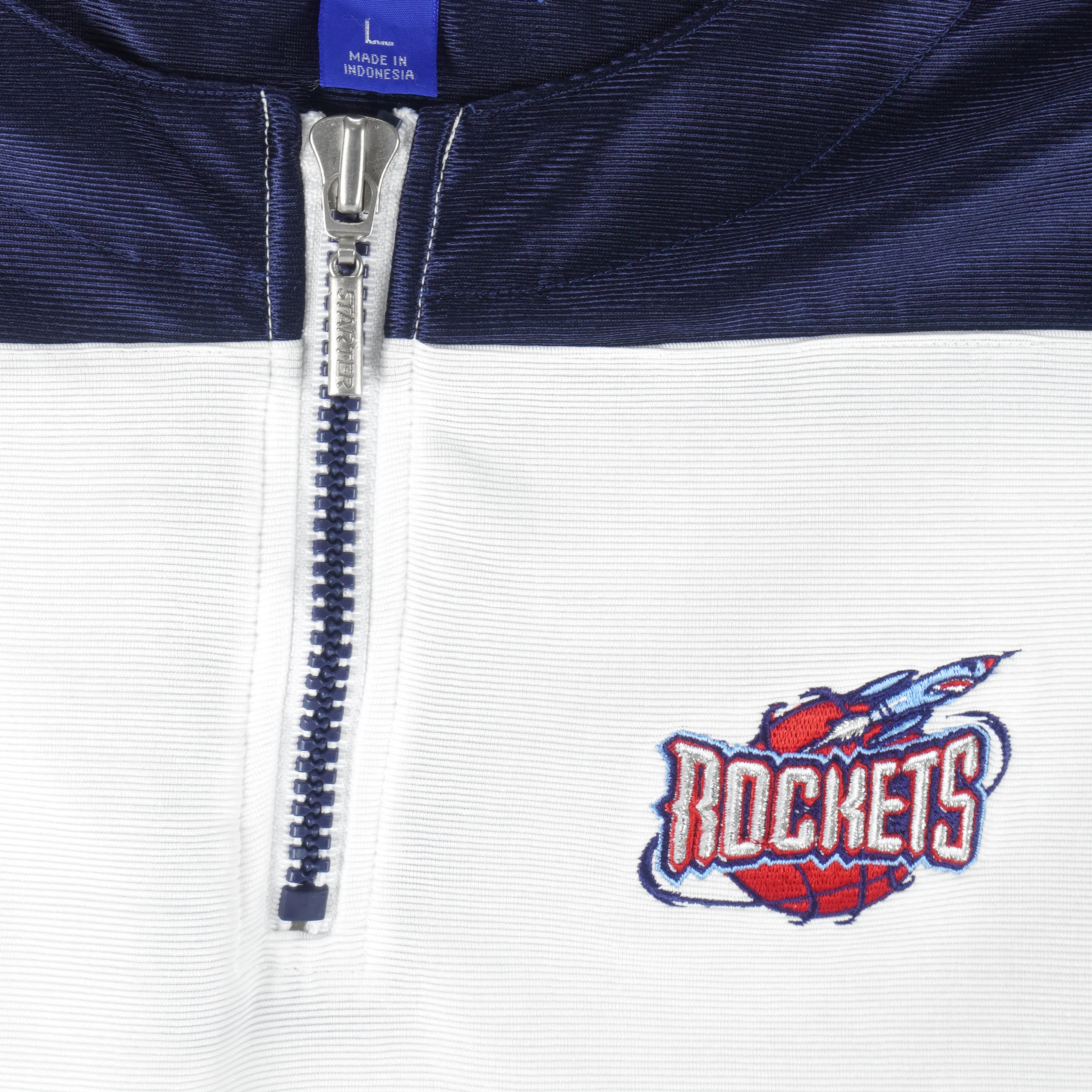 Starter - Houston Rockets 1/4 Zip Warm Up Jersey 1990s Large Vintage Retro Basketball