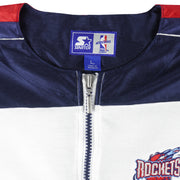 Starter - Houston Rockets 1/4 Zip Warm Up Jersey 1990s Large Vintage Retro