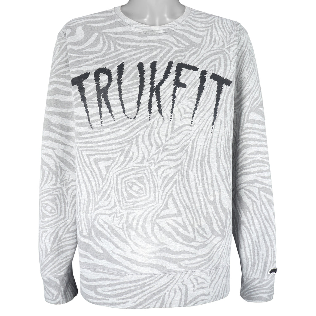 Vintage (TRUKFIT) - Grey Neck Sweatshirt 2000s XX-Large Vintage Retro