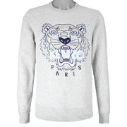 Kenzo - Grey Kenzo Paris Lion Crew Neck Sweatshirt 1990s Medium Vintage Retro