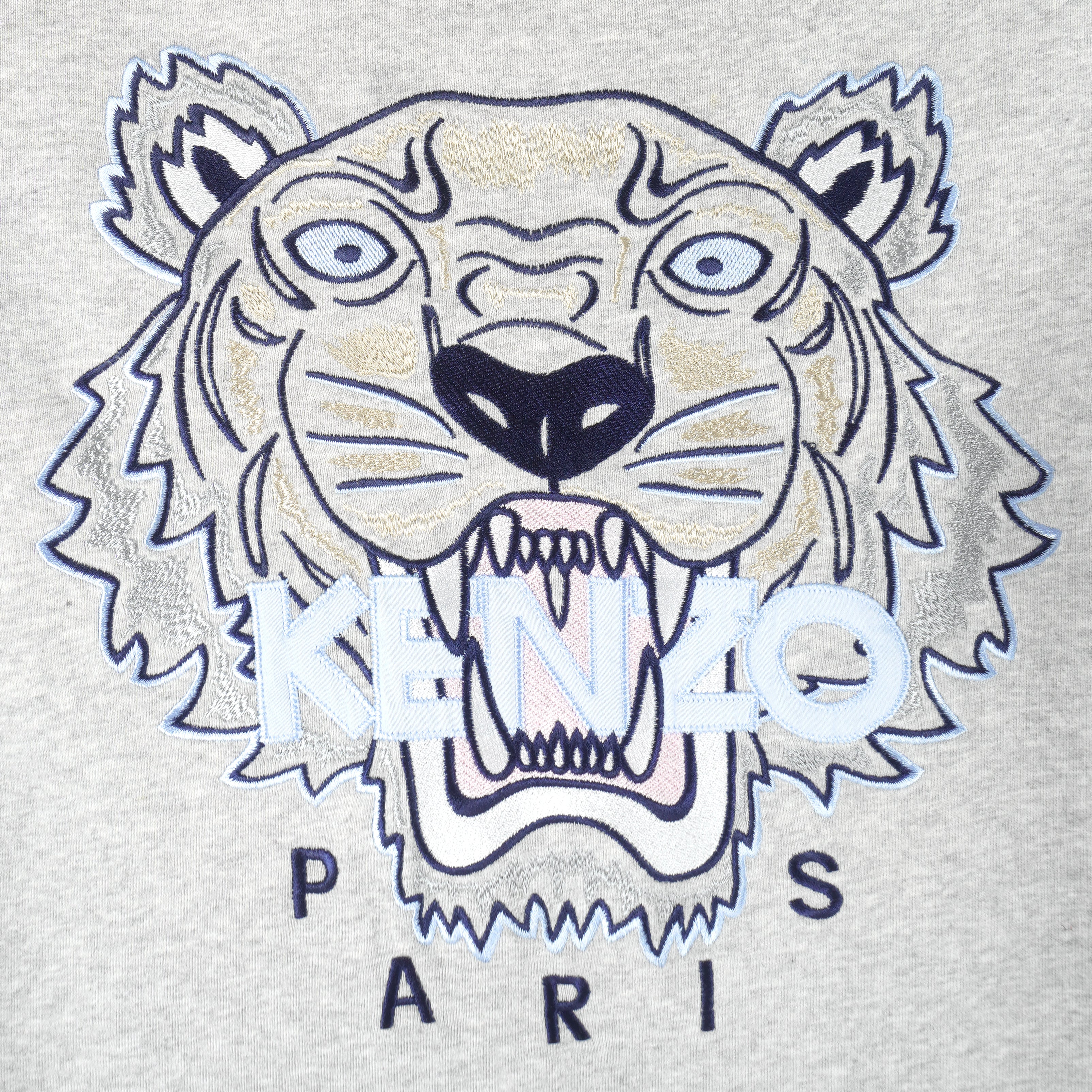 Kenzo - Grey Kenzo Paris Lion Crew Neck Sweatshirt 1990s Medium Vintage Retro