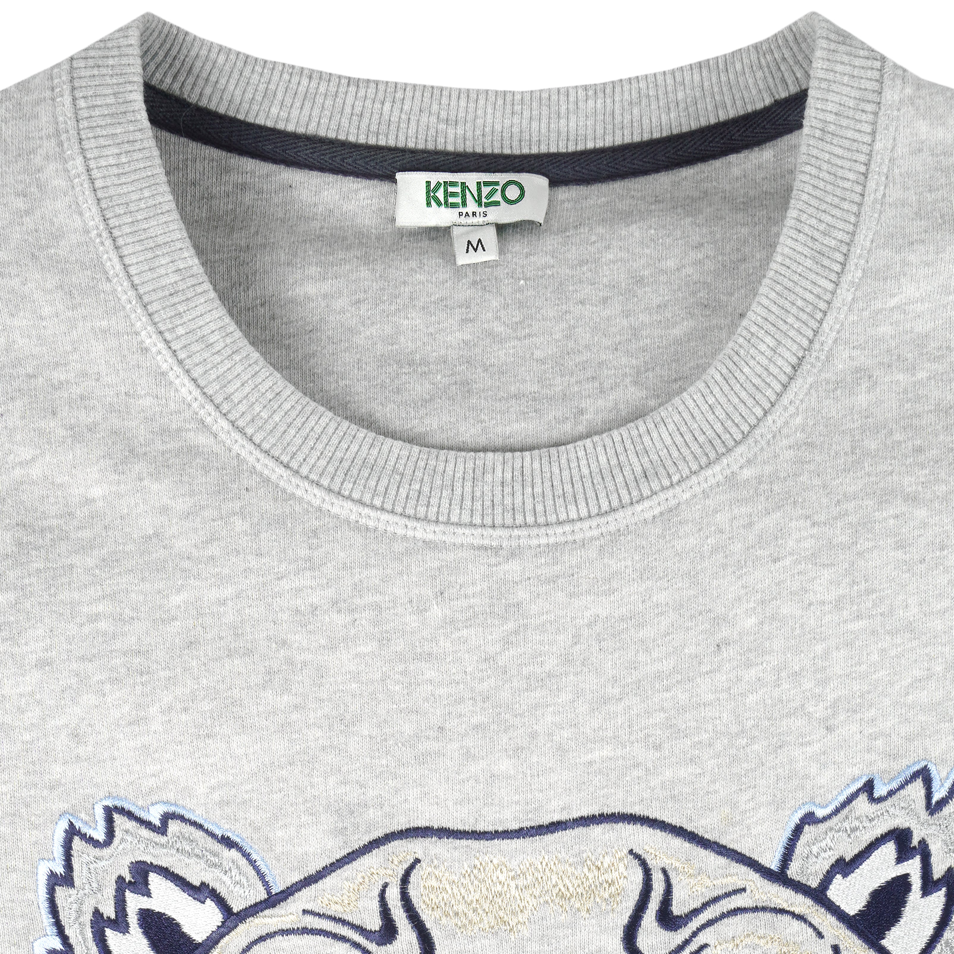 Kenzo - Grey Kenzo Paris Lion Crew Neck Sweatshirt 1990s Medium Vintage Retro