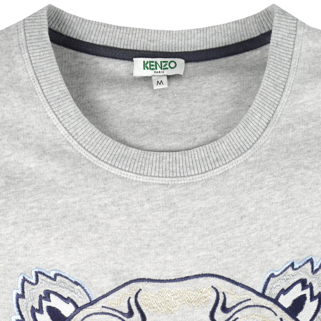 Kenzo - Grey Kenzo Paris Lion Crew Neck Sweatshirt 1990s Medium Vintage Retro