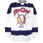 Vintage - Big Chiefs Blanc Bleu Crew Neck Sweatshirt 1990s Large Vintage Retro