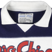 Vintage - Big Chiefs Blanc Bleu Crew Neck Sweatshirt 1990s Large Vintage Retro