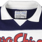 Vintage - Big Chiefs Blanc Bleu Crew Neck Sweatshirt 1990s Large Vintage Retro